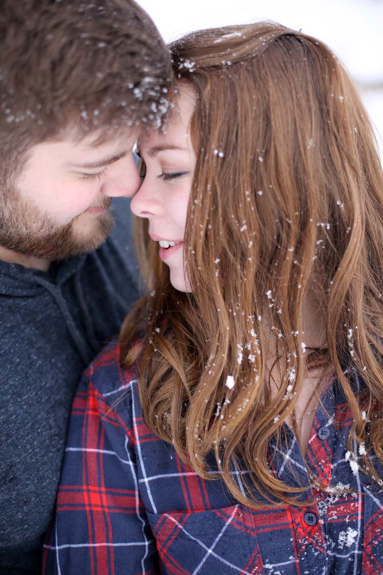 This winter engagement session in the snow will melt your heart!