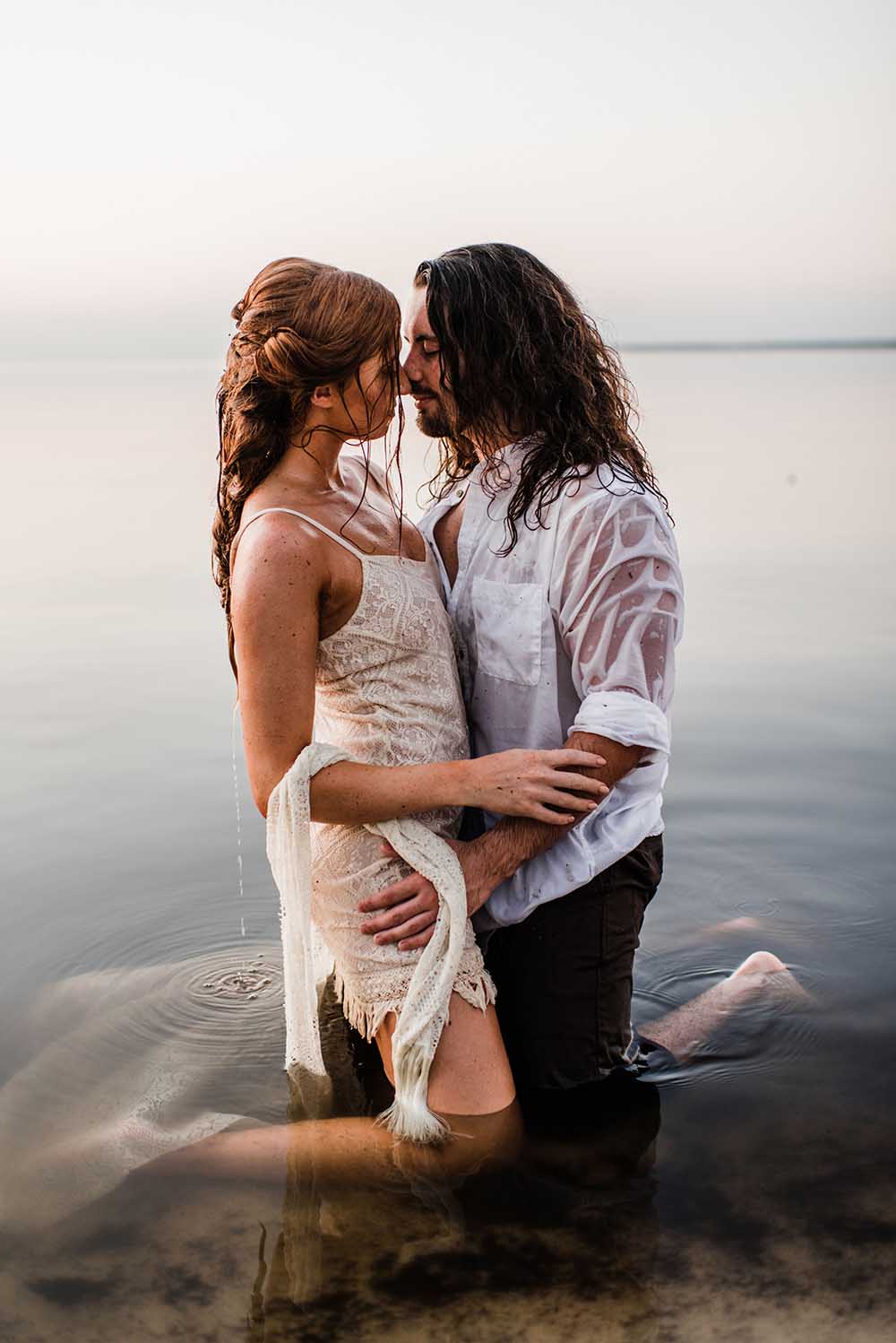 Bride & Groom in Water Portraits | photo by MBM Photography | featured on I Do Y'all