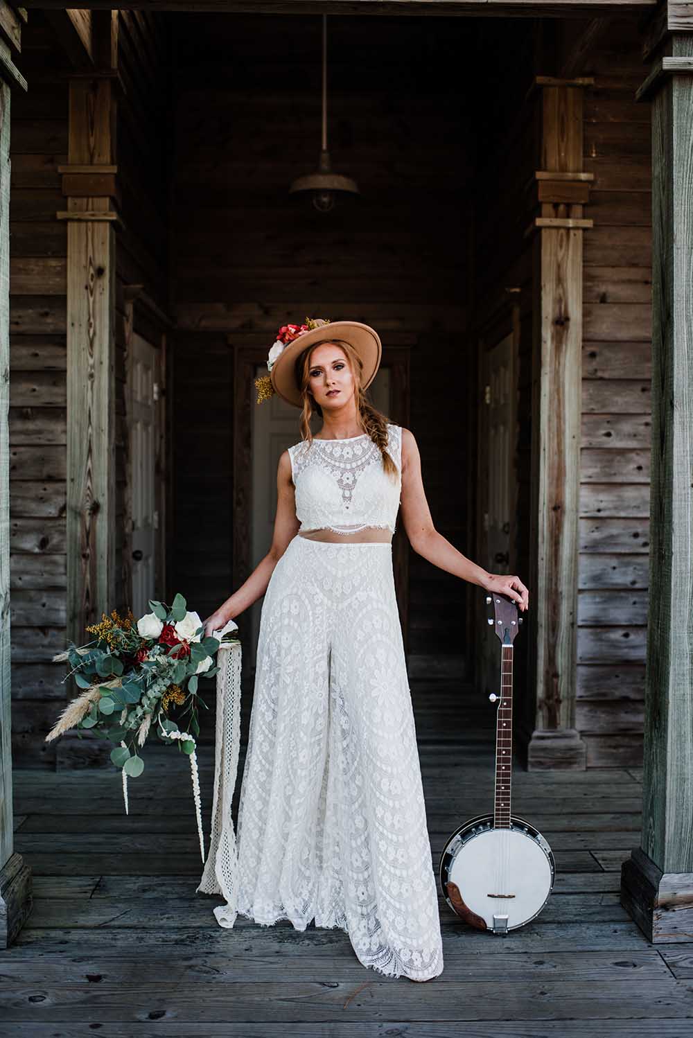 Boho Elopement Microwedding Bridal Jumpsuit | photo by MBM Photography | featured on I Do Y'all