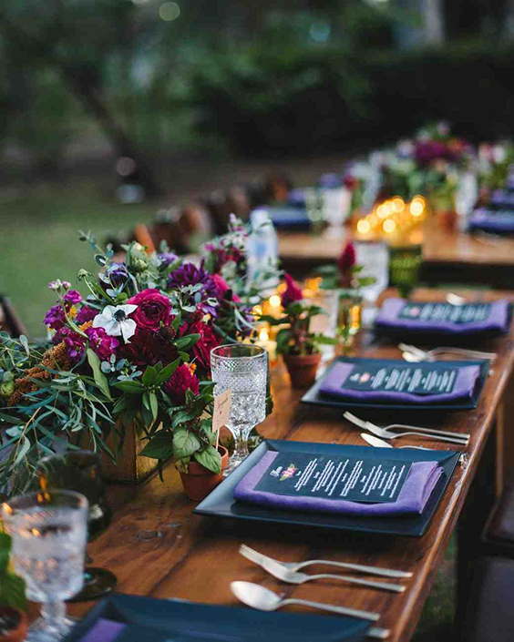 Jewel Tone Wedding Reception | photo by Rad + In Love | featured on I Do Y'all