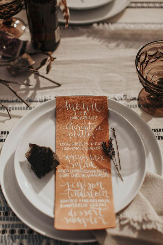 Leather Wedding Decor | photo by Dawn Photography | featured on I Do Y'all
