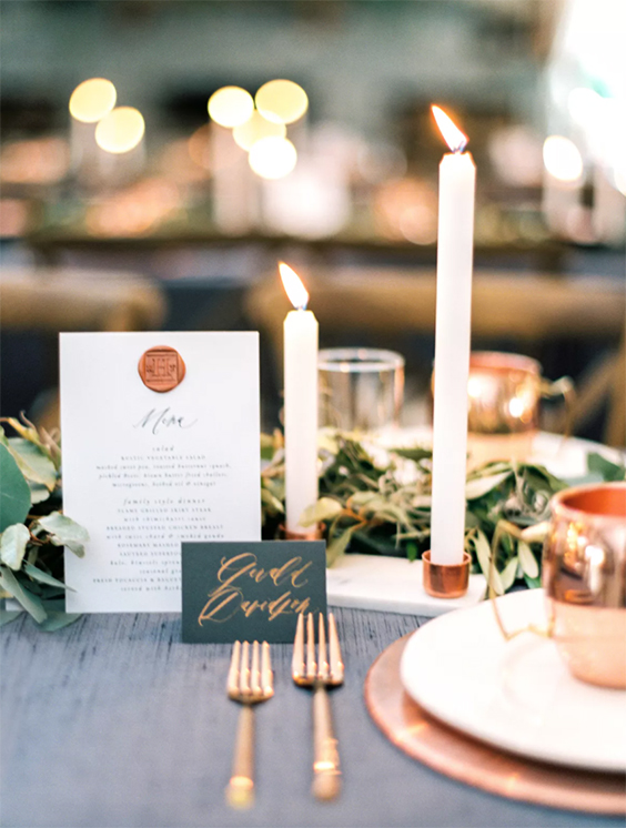 Copper Wedding Decor | photo by The Grovers Photography | featured on I Do Y'all