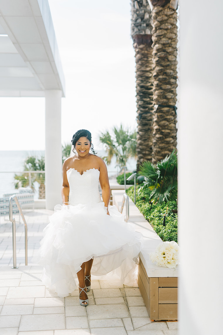 Strapless Wedding Gown for Modern Oceanside Wedding | photo by Kera Photography | featured on I Do Y'all