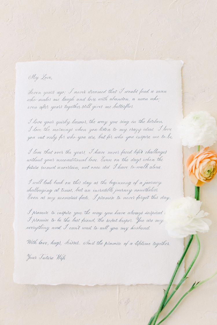 Love Letter at Wedding with Flowers | photo by Pendo Photography | featured on I Do Y'all 