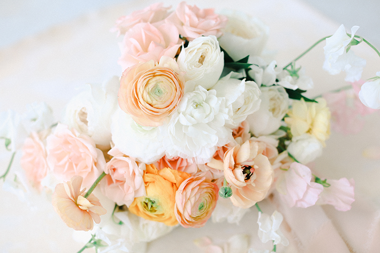 Peach Pink & White Wedding Bouquet | photo by Pendo Photography | featured on I Do Y'all 