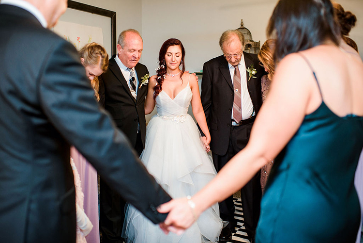 Family prayer before wedding | photo by John Myers Photography | featured on I Do Y'all