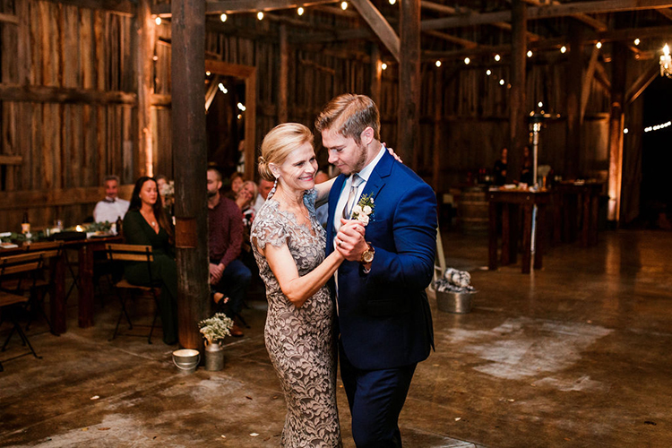 Mother Son Dance at Barn wedding | photo by John Myers Photography | featured on I Do Y'all