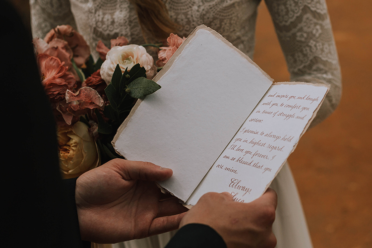 Boho Chic Calligraphy in Vow Book | photo by The Youngs | featured on I Do Y'all