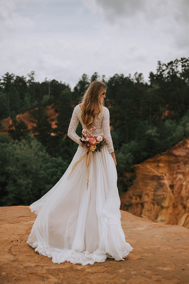 Long Sleeve Wedding Dress for Boho Elopement | photo by The Youngs | featured on I Do Y'all