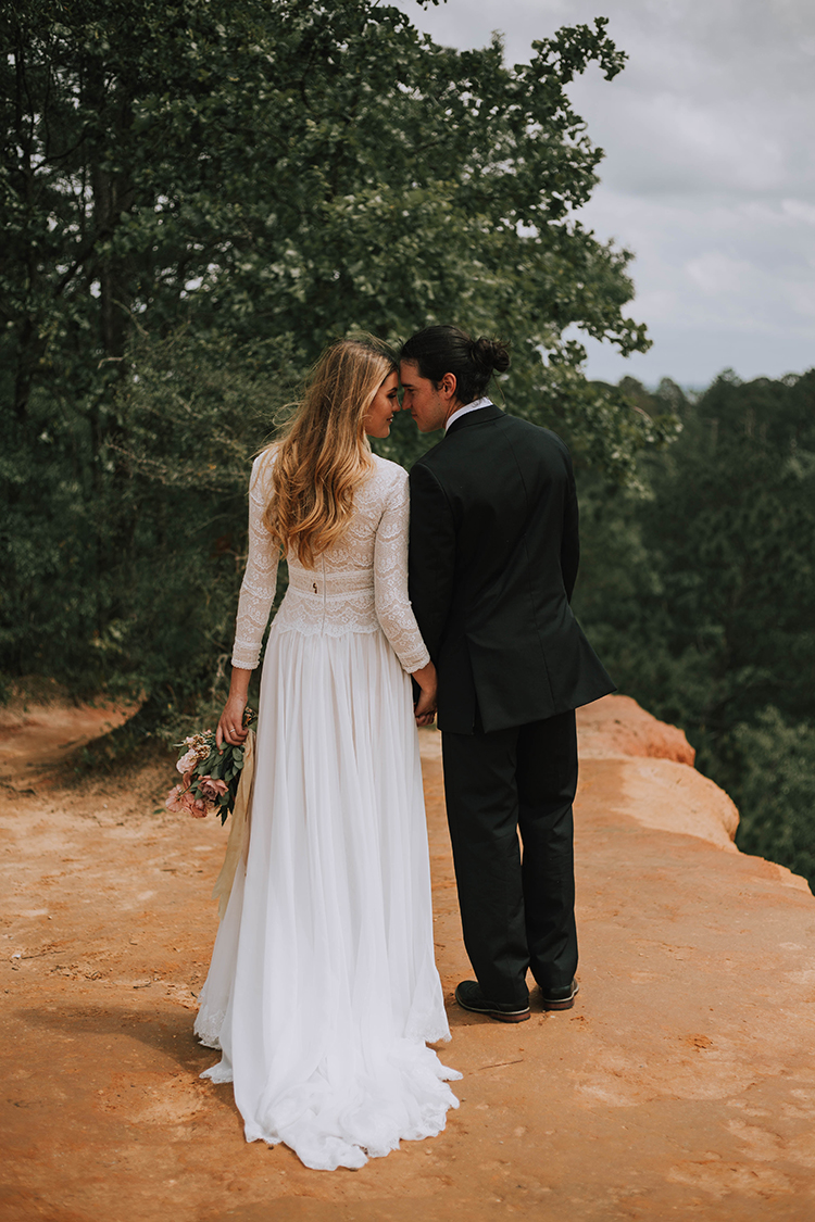 Long Sleeve Wedding Dress for Boho Elopement | photo by The Youngs | featured on I Do Y'all