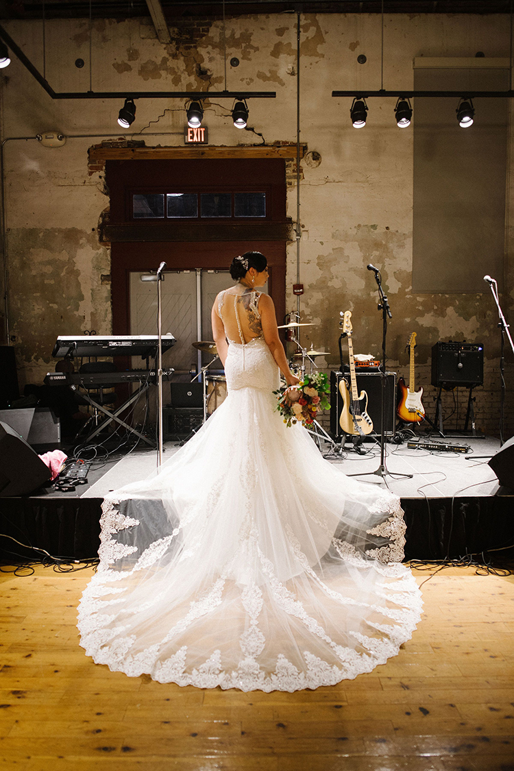 Trumpet Wedding Dress with Illusion Open Back and Lace Train | photo by Staci Lewis Photography | featured on I Do Y'all