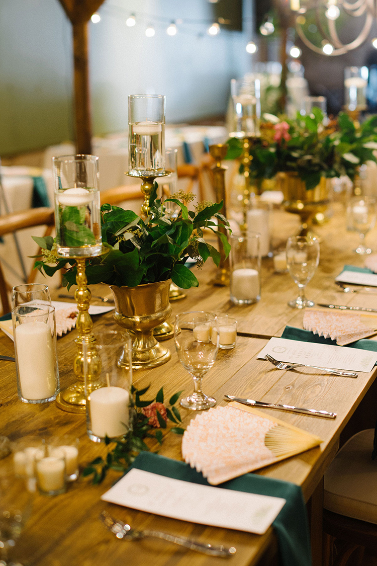 Gold & Greenery Wedding Reception Decor | photo by Staci Lewis Photography | featured on I Do Y'all