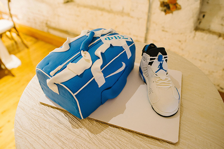 Air Jordan & Nike Duffel Bag Groom's Cake | photo by Staci Lewis Photography | featured on I Do Y'all