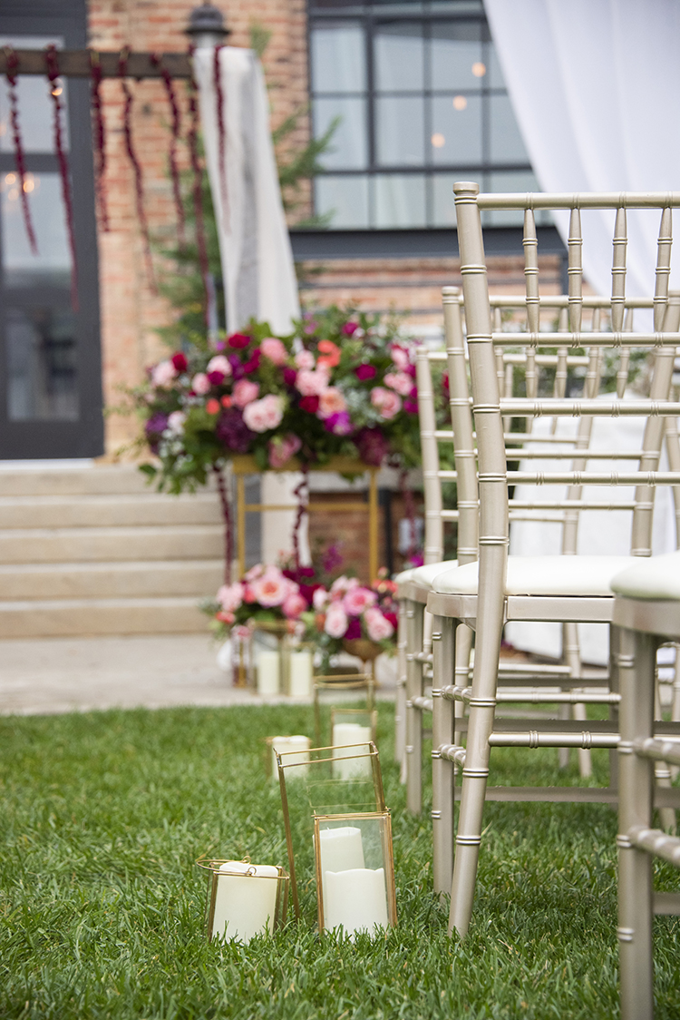 Silver Chiavari Chairs & Gold Candle Holders Wedding Ceremony Decor | photo by Jessica Merithew Photography | featured on I Do Y'all