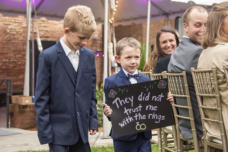 They Didn't Trust Me with the Rings Ring Bearer Sign | photo by Jessica Merithew Photography | featured on I Do Y'all