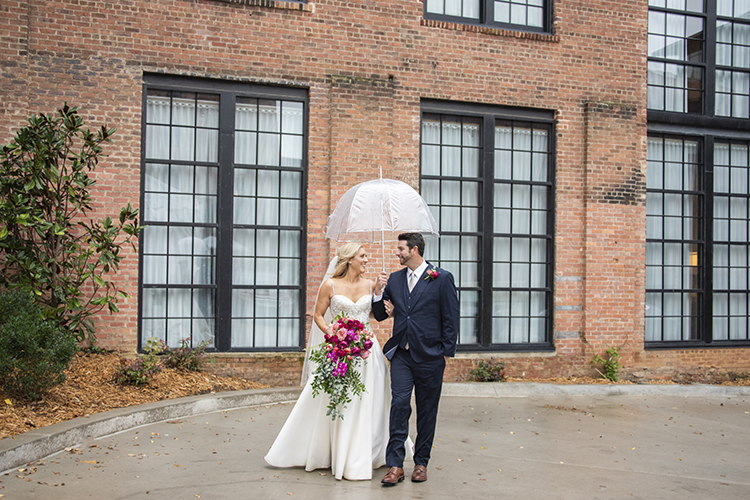 Rainy Pink & Burgundy Hotel Rooftop Wedding | photo by Jessica Merithew Photography | featured on I Do Y'all