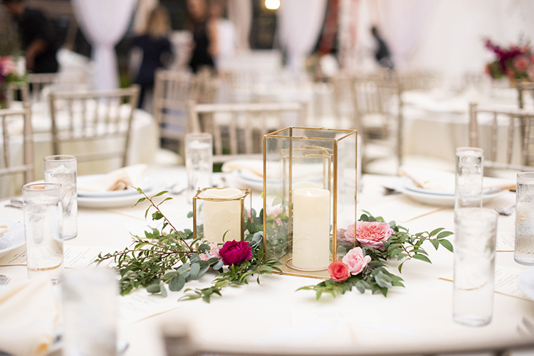 Candles in Gold Modern Holders - Wedding Decor | photo by Jessica Merithew Photography | featured on I Do Y'all