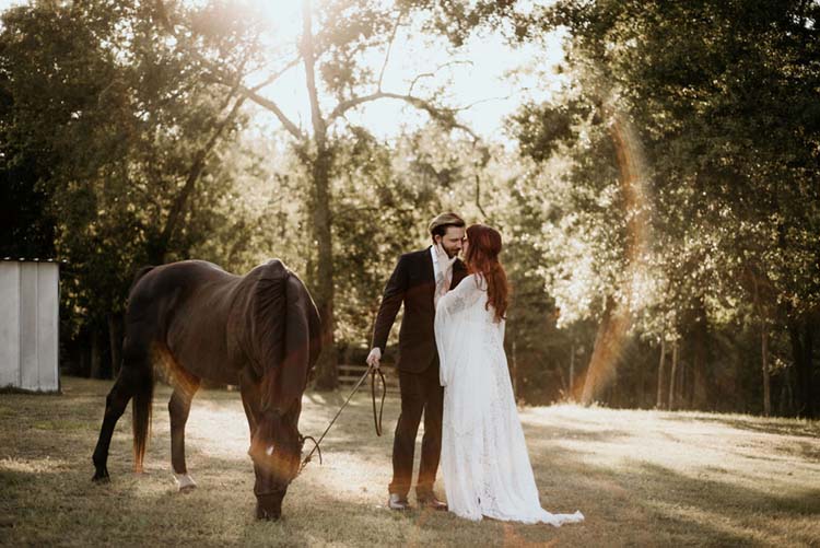 Wedding Portraits with Horse | photo by Shelbi Ann Imagery | featured on I Do Y'all