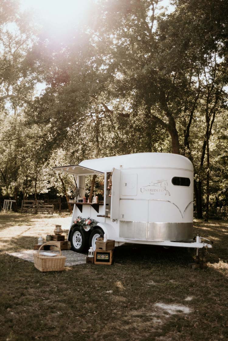 Former Horse Trailer turned into Wedding Bar | photo by Shelbi Ann Imagery | featured on I Do Y'all