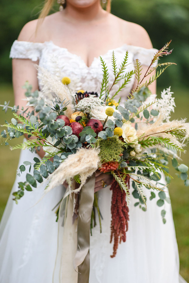 Fall Wedding Bouquet with Pampas Grass and Eucalyptus | photo by Radiant Photography by Sydney Danielle