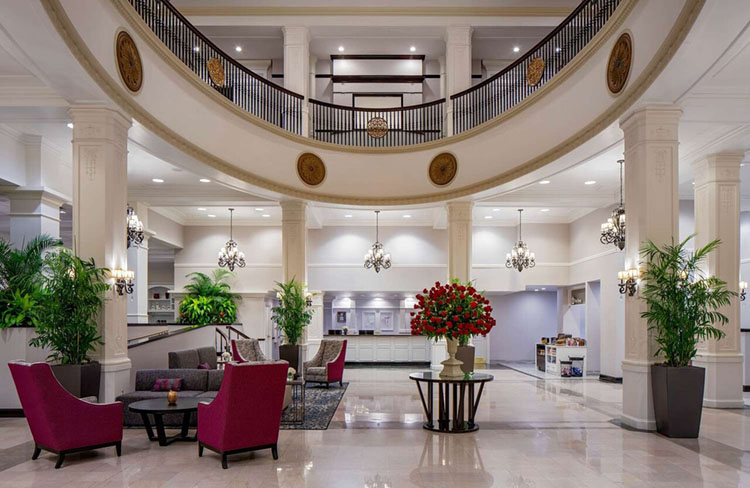 Elegant & Classy Lobby of King Edward Hotel, a Historic Venue in Jackson, MS