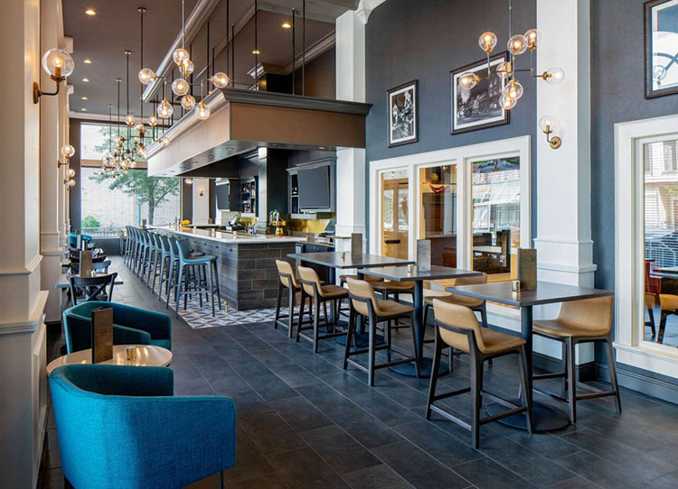 Mid-Century Modern Bar & Grille Restaurant inside King Edward Hotel in Jackson, MS | Ideal for Wedding Room Blocks