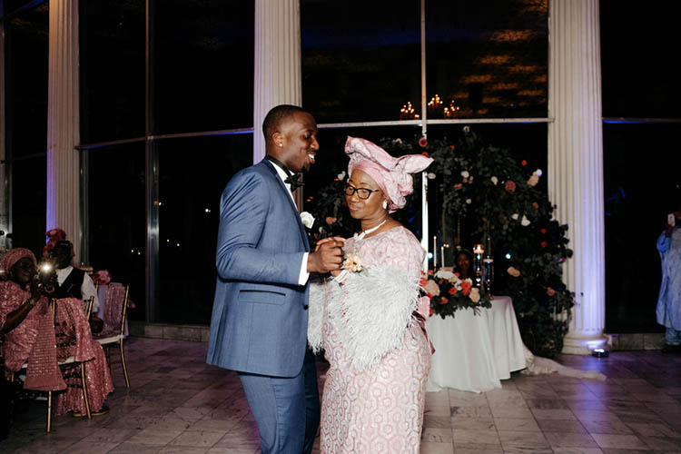 Mother Son Dance at Glamorous Wedding | photo by The Portos