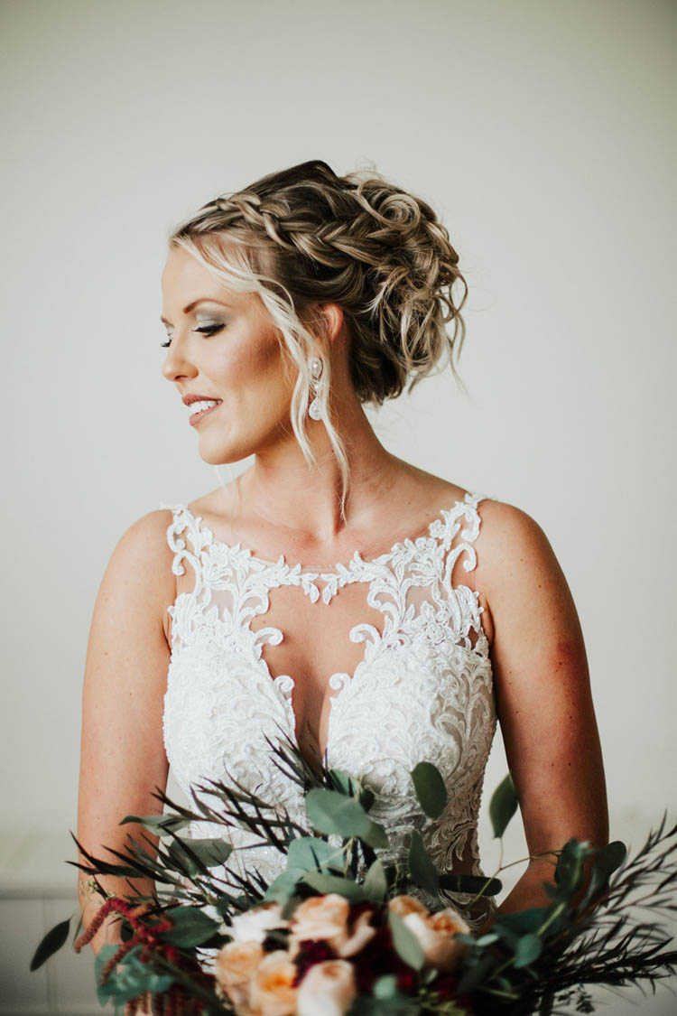 Bridal Updo with Braid and Waves | photo by Jessica Lee Photographic Art