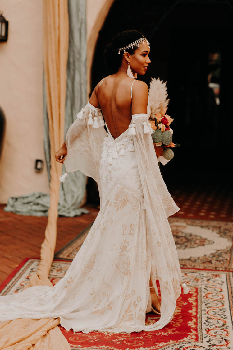 Open Back Wedding Dress with Tassels | photo by Boote Photography Studio