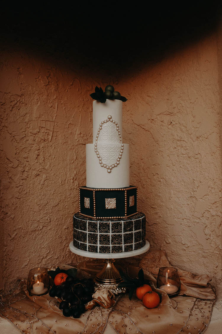 Moroccan Inspired Wedding Cake | photo by Boote Photography Studio