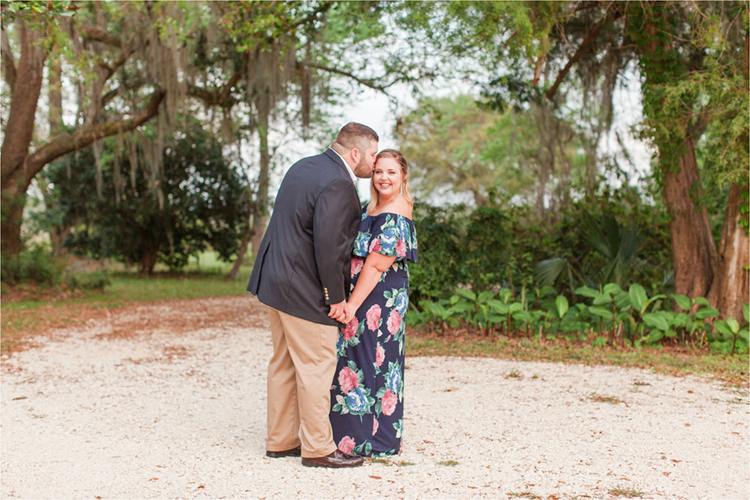 Navy Blue Floral Dress for Engagement Photo | photo by Anna Filly Photography